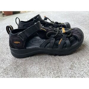 KEEN Boys Size 12 Waterproof Hiking Shoes Black Hook & Loop Outdoor Trail